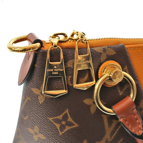 22 2 12 Louis Vuitton V Tote MM Monogram Canvas Tote Bag BrownOrange