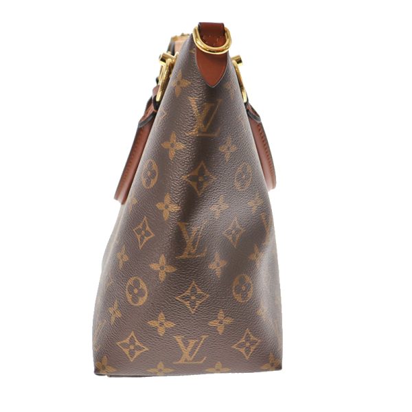 22 2 3 Louis Vuitton V Tote MM Monogram Canvas Tote Bag BrownOrange