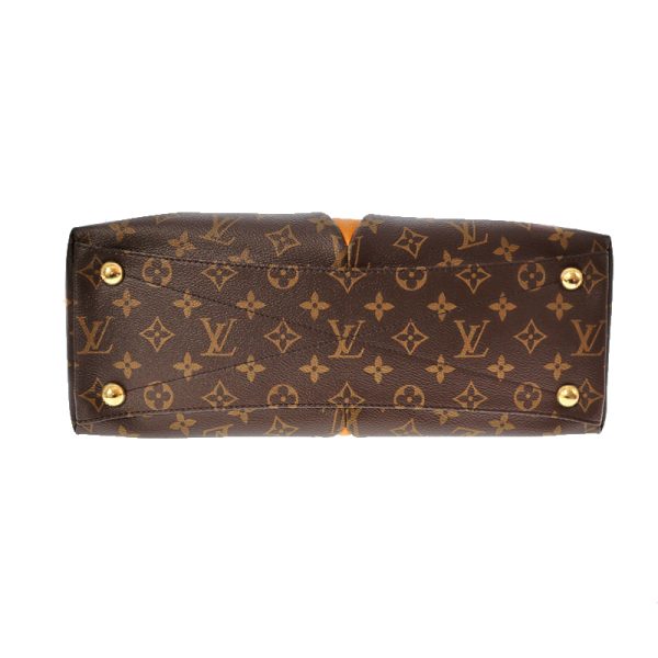 22 2 5 Louis Vuitton V Tote MM Monogram Canvas Tote Bag BrownOrange