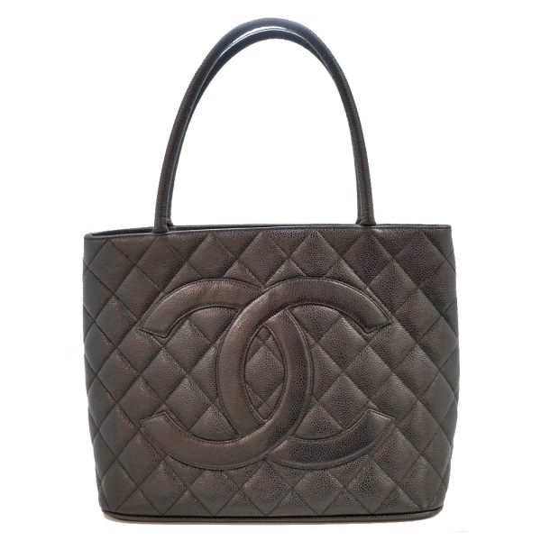 22 4723 CHANEL Reprint Tote Bag Caviar Skin Leather Black