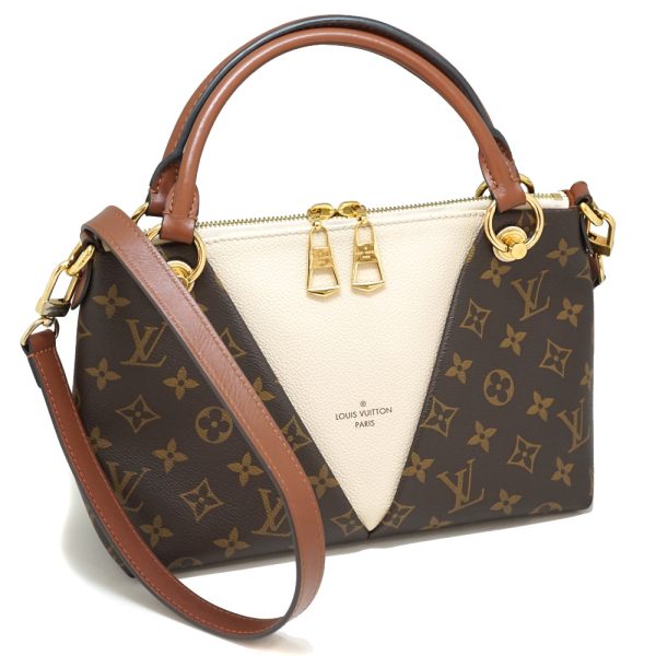 22 5 Louis Vuitton V Tote BB Monogram Canvas Handbag Brown