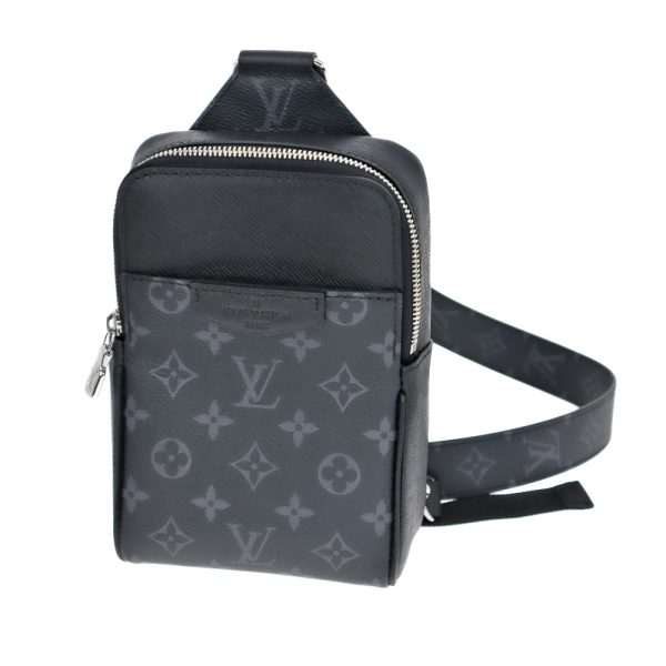 22 5658 Louis Vuitton Outdoor Sling Bag Taiga Rama Taiga Leather Monogram Eclipse Canvas Noir Black