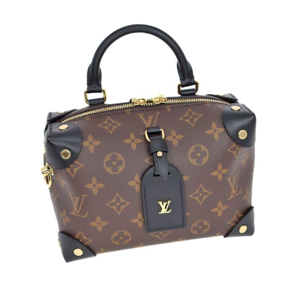 22 5828 Louis Vuitton Petite Mal Monogram Canvas 2WAY Shoulder Bag Brown Black