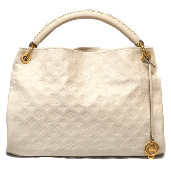 22 6376 1 Louis Vuitton Artsy MM Handbag One Handle Leather White Monogram