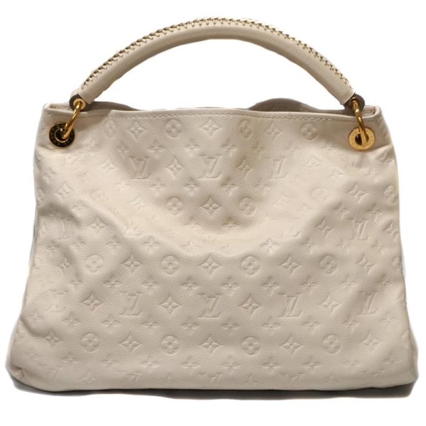 22 6376 2 Louis Vuitton Artsy MM Handbag One Handle Leather White Monogram