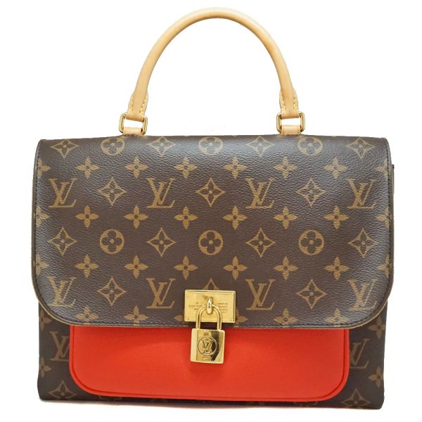 22 6582 Louis Vuitton Marignan Handbag Shoulder Bag Monogram Canvas Brown Red Gold Hardware