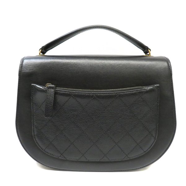 22031972 CHANEL Coco Mark flap 2WAY bag Black vintage style leather calfskin shoulder bag handbag