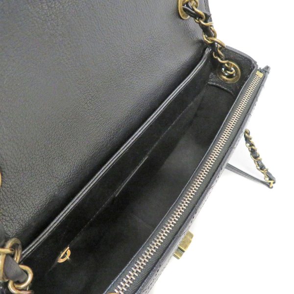 22031976 CHANEL Coco Mark flap 2WAY bag Black vintage style leather calfskin shoulder bag handbag