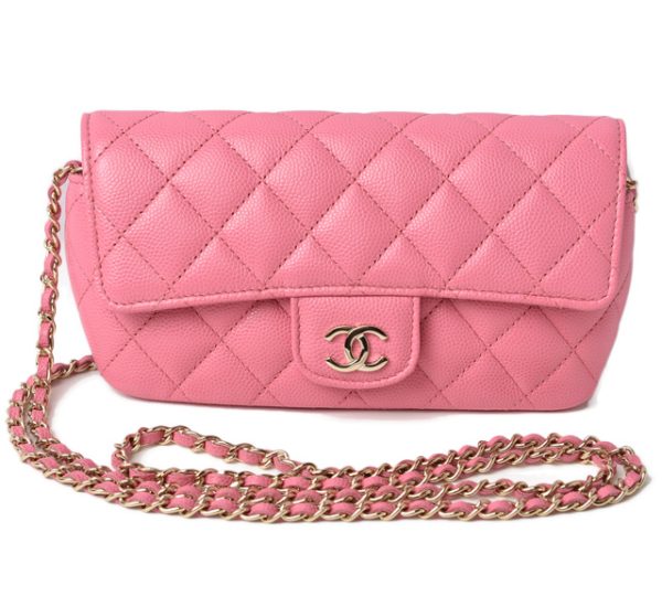 2209 779 1 ch 1 Chanel smartphone shoulder bag mini pouch Pink