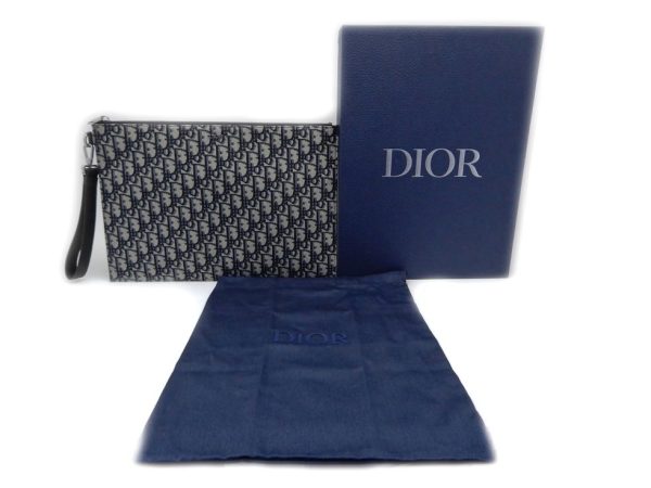 221020tjno7 09 Dior Canvas Calf Beige Black Navy Dior Oblique Jacquard A4 Pouch Clutch Bag