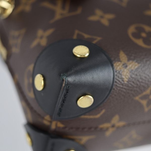 2212061001054 5 Louis Vuitton Petite Malle Souple Monogram Canvas Leather 2way Shoulder Bag Handbag Brown Black
