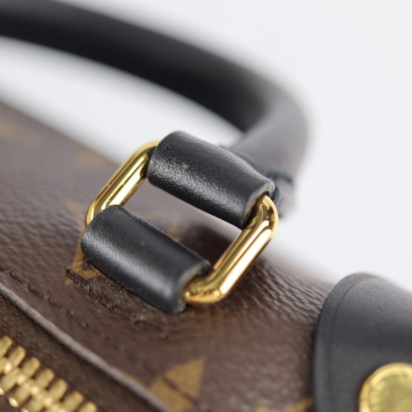 2212061001054 8 Louis Vuitton Petite Malle Souple Monogram Canvas Leather 2way Shoulder Bag Handbag Brown Black