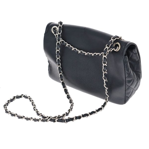 23 2654 15 Chanel W chain caviar skin handbag Black