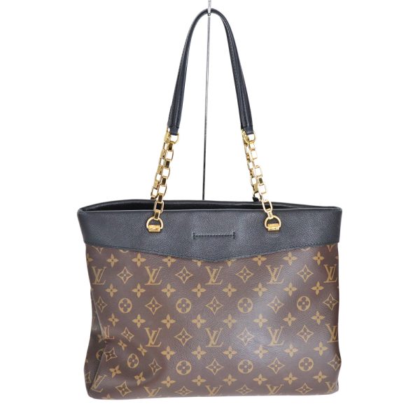 23 3627 2 Louis Vuitton Pallas Shopper Monogram Canvas Calf Brown Black