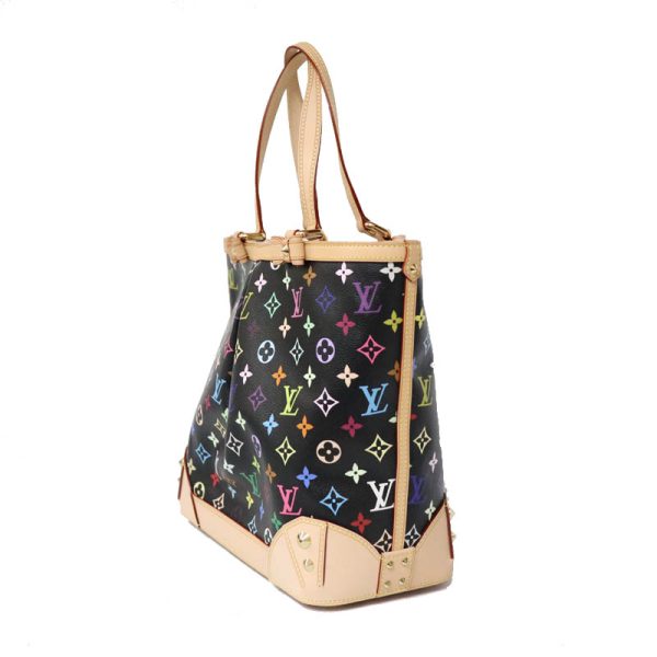 23 4261 2 Louis Vuitton Charlene MM Multicolored Canvas Tote Bag Black