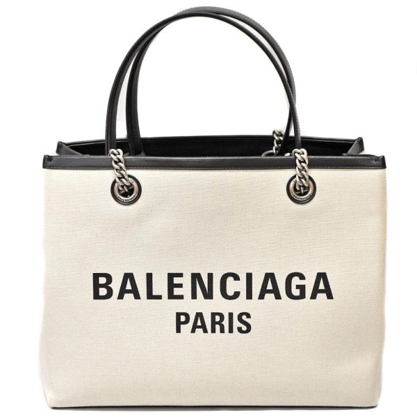 23 8632 1 Balenciaga Medium Duty Free Organic Cotton Tote Bag White