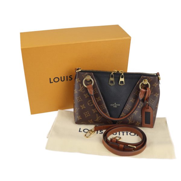 2303083007006 10 Louis Vuitton V Tote BB Handbag Monogram Canvas Leather 2way Shoulder Bag Brown Black Gold Hardware