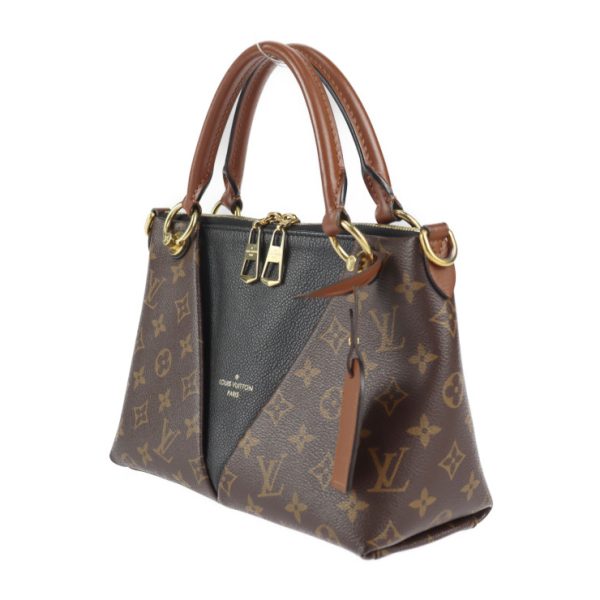 2303083007006 2 Louis Vuitton V Tote BB Handbag Monogram Canvas Leather 2way Shoulder Bag Brown Black Gold Hardware