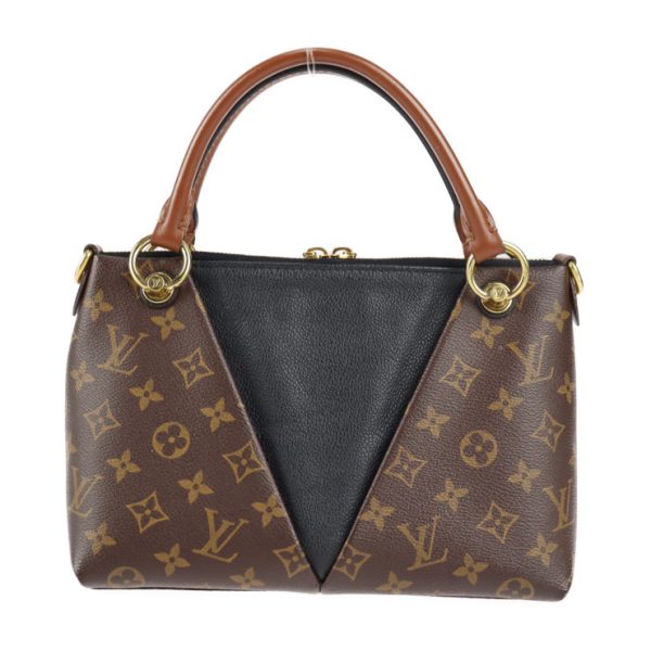 2303083007006 3 Louis Vuitton V Tote BB Handbag Monogram Canvas Leather 2way Shoulder Bag Brown Black Gold Hardware