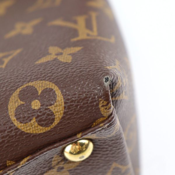 2303083007006 5 Louis Vuitton V Tote BB Handbag Monogram Canvas Leather 2way Shoulder Bag Brown Black Gold Hardware