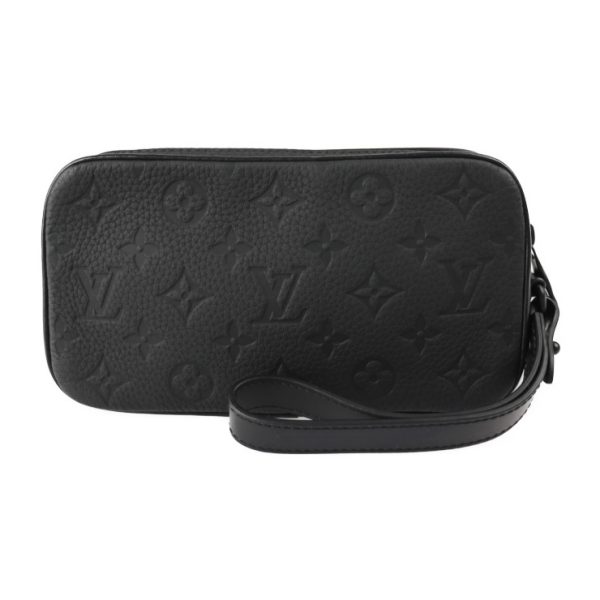 2308023010048 3 Louis Vuitton Pochette Volga Taurillon Leather Wristlet Clutch Black