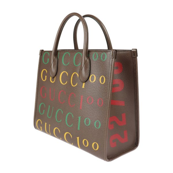 2315053007117 2 Gucci Leather Tote Bag 2way Shoulder Bag Brown Multicolor