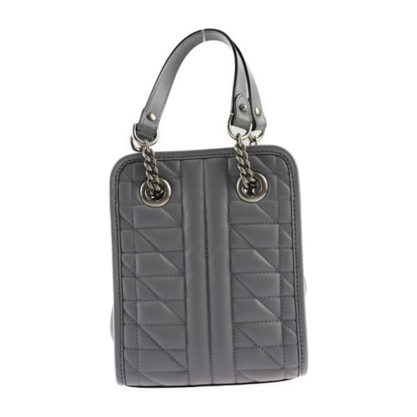 2319113008125 3 GUCCI GG Marmont Handbag Quilted Leather 2 Way Shoulder Bag Grey Silver