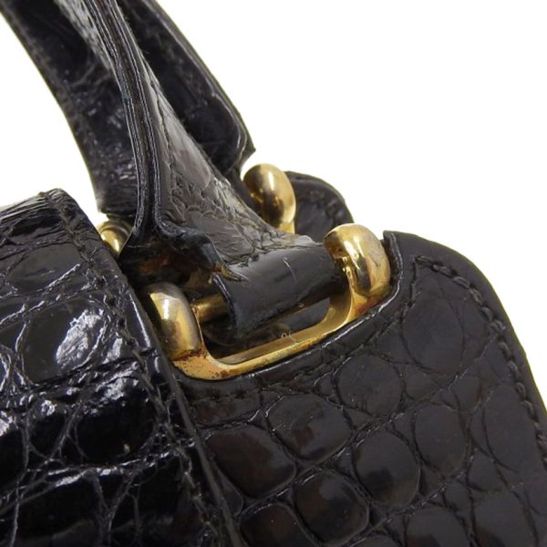 236173 4 Gucci 6 70s Italian made all crocodile gold hardware flap handbag
