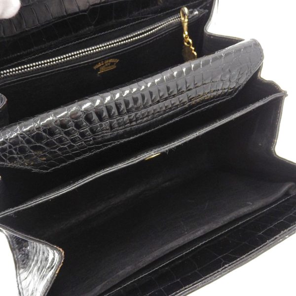 236173 6 Gucci 6 70s Italian made all crocodile gold hardware flap handbag