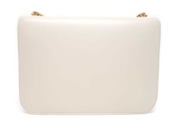 23620tjno1 02 Saint Laurent Paris Calf Leather BLANC VINTAGE Carre Shoulder Bag