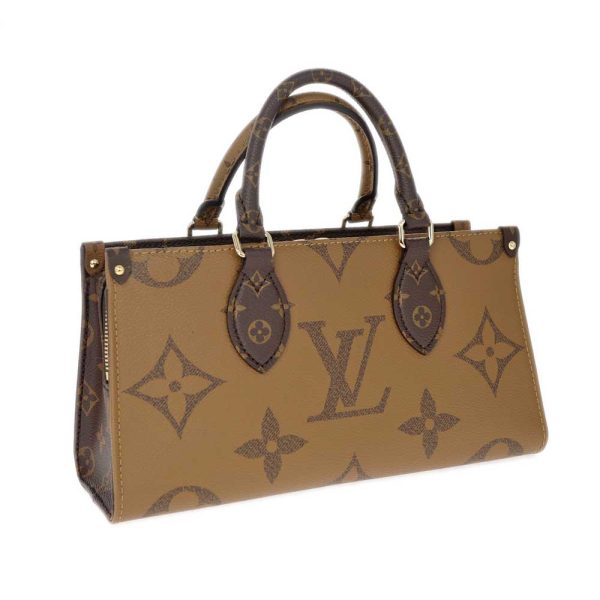 24 1983 2 Louis Vuitton On The Go EW Monogram Giant Reverse Shoulder Handbag 2way Brown
