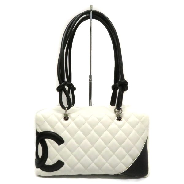 24 226301 Chanel CHANEL Bowling Bag Leather Boston Bag White