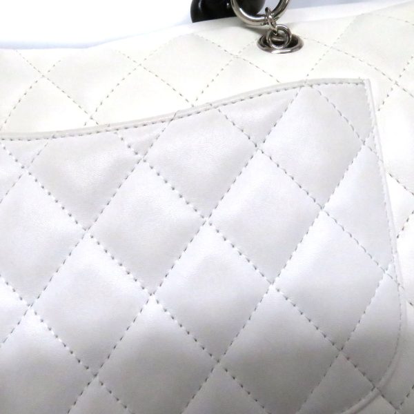 24 226308 Chanel CHANEL Bowling Bag Leather Boston Bag White