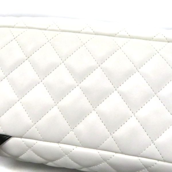 24 226312 Chanel CHANEL Bowling Bag Leather Boston Bag White