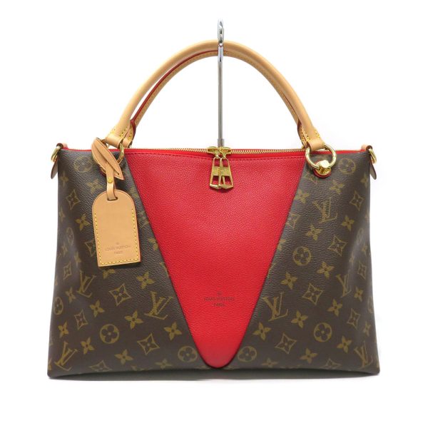 24024201 Louis Vuitton V Tote leather Handbag Brown