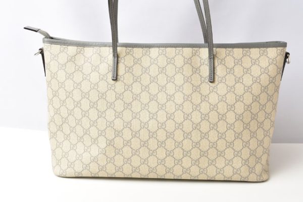 24030212 g 7 Gucci GG Supreme Tote Bag Canvas Light Gray Beige