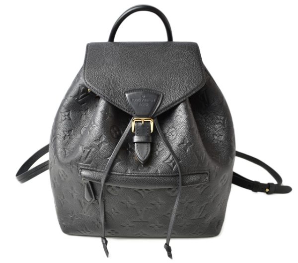 240307 lv 1 Louis Vuitton Monogram Empreinte PM Leather Backpack Mini Rucksack Black