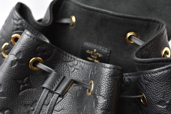 240307 lv 7 Louis Vuitton Monogram Empreinte PM Leather Backpack Mini Rucksack Black