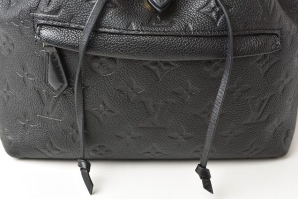 240307 lv 8 Louis Vuitton Monogram Empreinte PM Leather Backpack Mini Rucksack Black