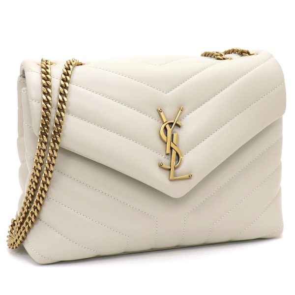 240511 bg46 6 1 Saint Laurent Shoulder Bag Lulu Small Crema Soft Chevron Quilting White