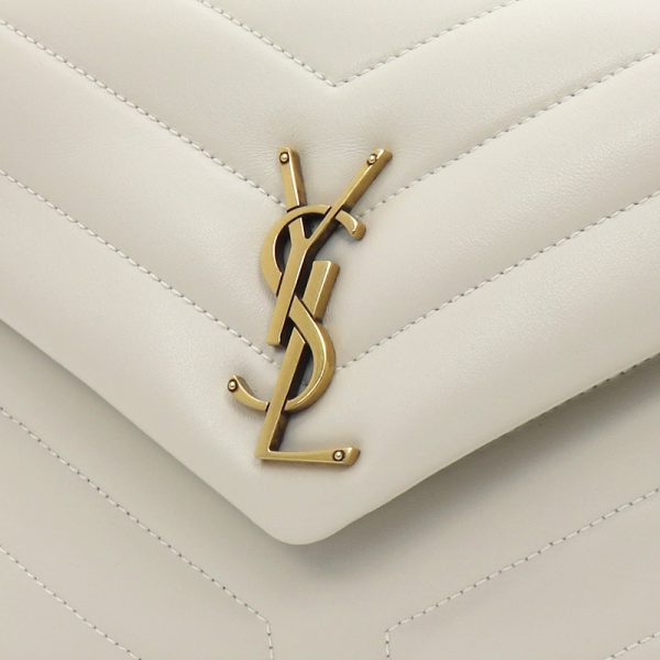 240511 bg46 6 6 Saint Laurent Shoulder Bag Lulu Small Crema Soft Chevron Quilting White