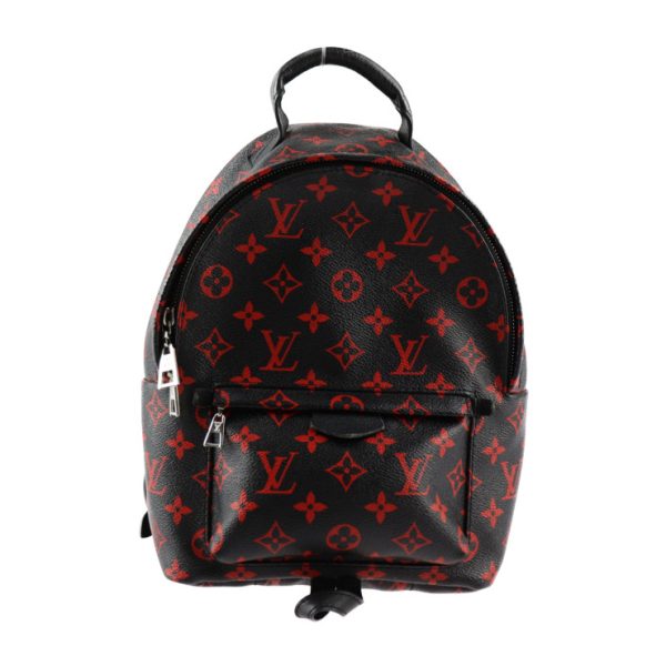 2414033007083 1 Louis Vuitton Palm Springs PM Backpack Monogram Canvas Rucksack Daypack Rouge Black x Red