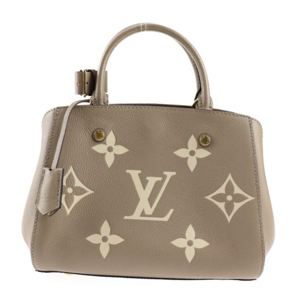 2415023007107 2 Louis Vuitton Montaigne BB Giant Monogram Empreinte Handbag Leather Beige Crème 2way Shoulder Bag