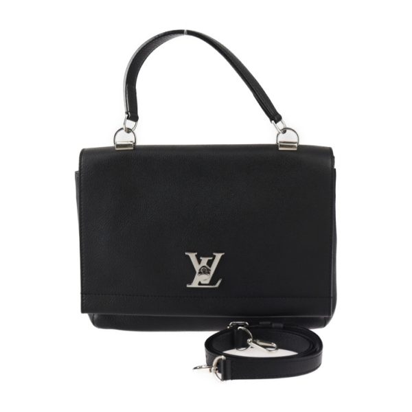 2425043007110 1 Louis Vuitton Lock Me Carter Taurillon Leather 2way Shoulder Bag Handbag Black
