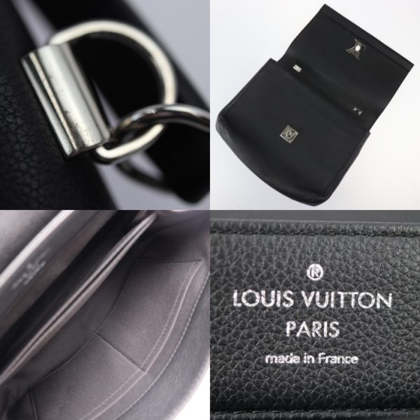 2425043007110 9 Louis Vuitton Lock Me Carter Taurillon Leather 2way Shoulder Bag Handbag Black