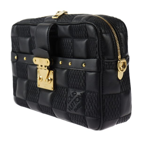 2429043007124 2 Louis Vuitton Troca MM Damier Lamb Leather Shoulder Bag Black