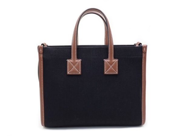 24322tsno4 02 Burberry Canvas Leather Black Tan Mini Freya Tote 2WAY Bag