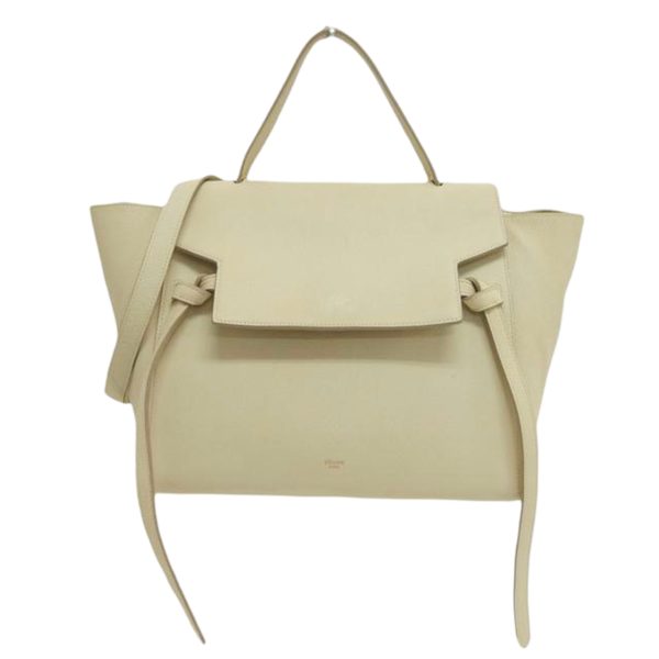 24395 1 Celine Mini 2 Way Belt Hand Bag Ivory