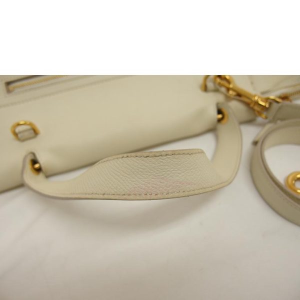 24395 8 Celine Mini 2 Way Belt Hand Bag Ivory