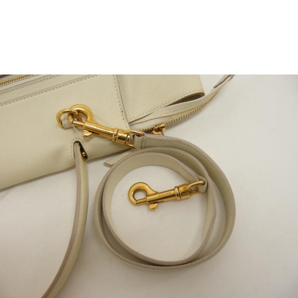 24395 9 Celine Mini 2 Way Belt Hand Bag Ivory